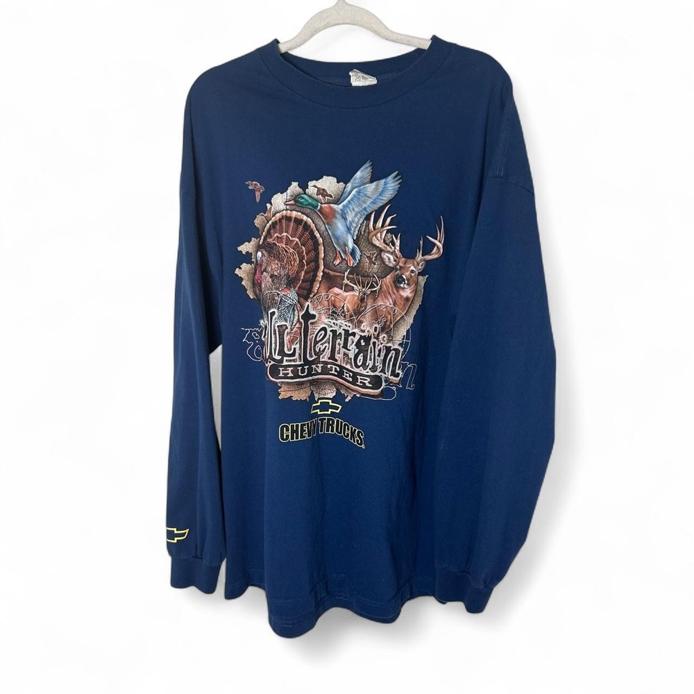 Chevy Trucks All Terrain Hunter Vintage 90s Tshirt Long Sleeve Size XL